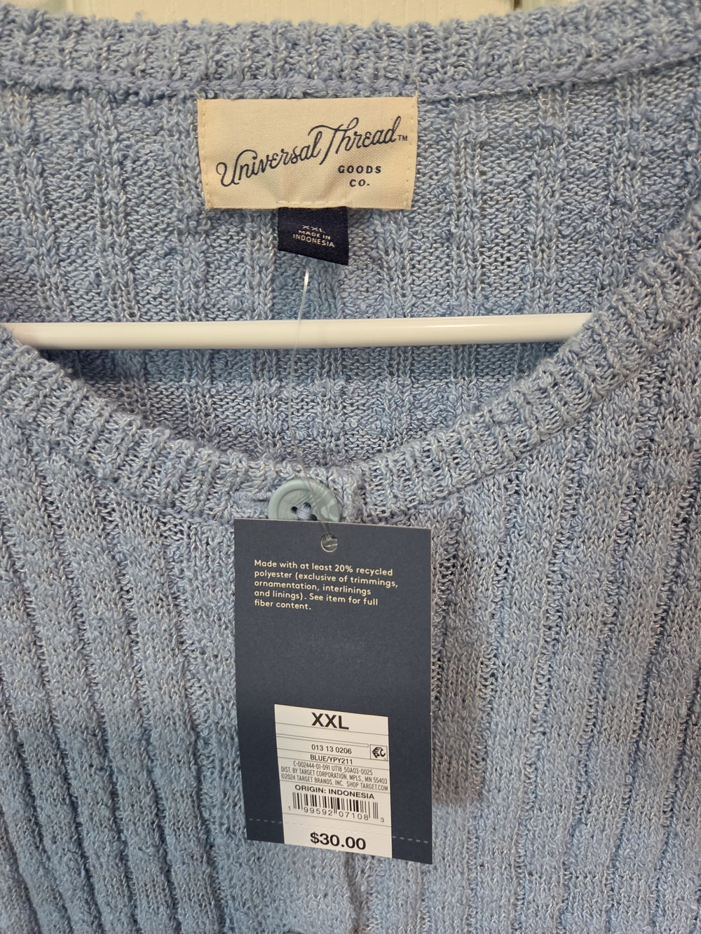 Universal Thread Powder Blue Ribbed Button Cardigan - Picture 2 of 9